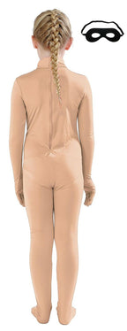 Full Bodysuit Kids Dancewear Solid Color Spandex Zentai Child Unitard (Nude,