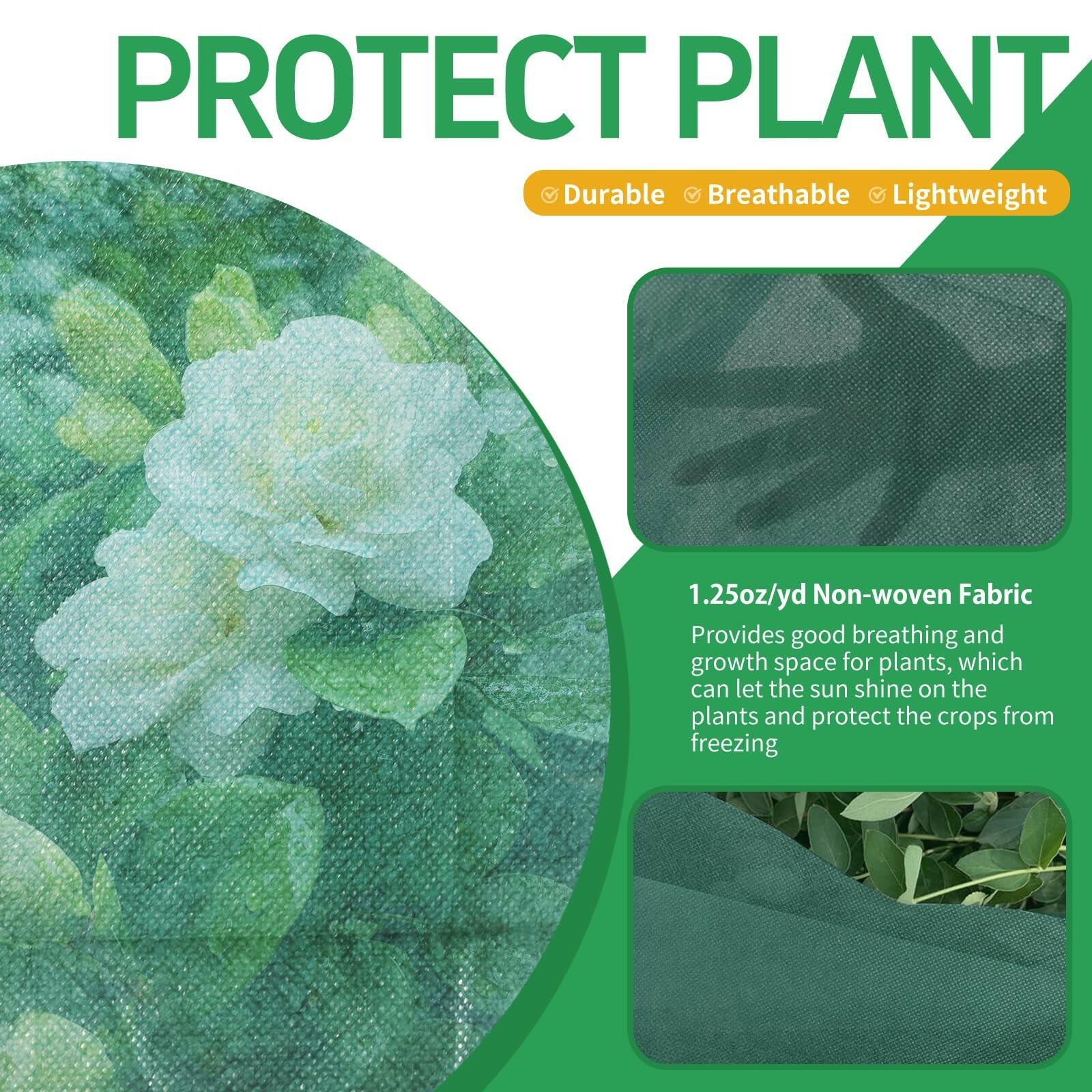 GUKULIVEL Plant Covers Freeze Protection, 10x50ft Green Frost Blanket for