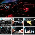 DEHERANE Interior Car LED Strip Lights, RGB 6 in 1 Ambient Lighting Kits with