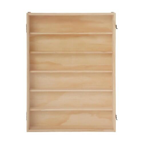 19.7 x 26.5 inch 6 Tiers Wooden Display Case Wall Mount Miniature Display Case