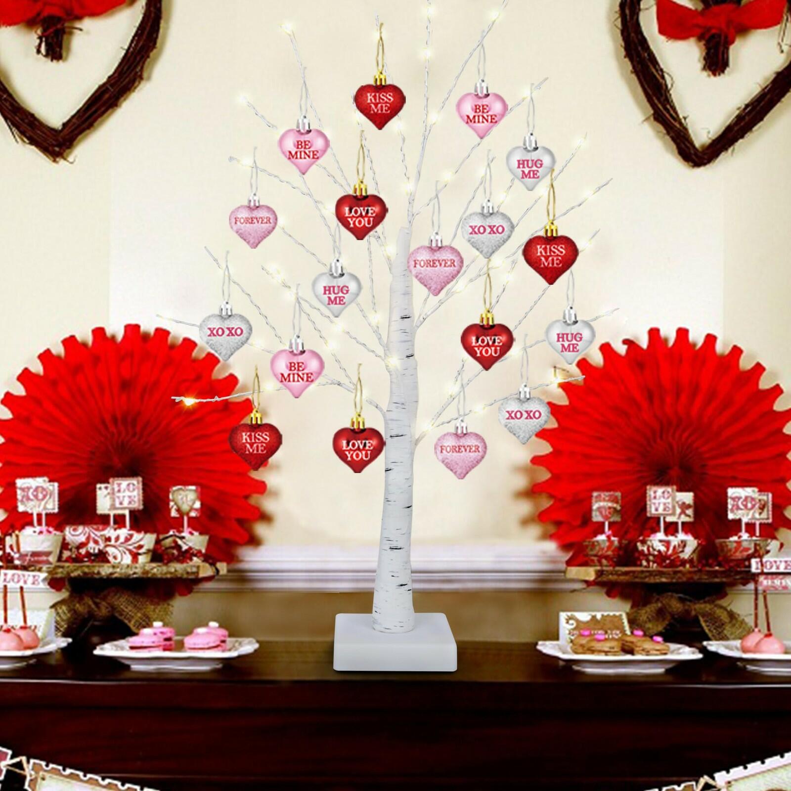 [Timer] Valentines Decor 24 Inch Valentines Decorations Lighted Tree with 18