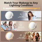 tubbede Makeup Mirror, 1X/30X Double Sided Magnifying Mirror/Switch with 3