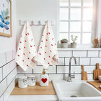 YIXAXKAO 2 Pieces Valentine's Day Hand Towels for Bathroom Red Pink Heart Cotton
