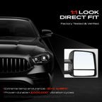 A-Premium 2 Pack Towing Mirrors Power Glass