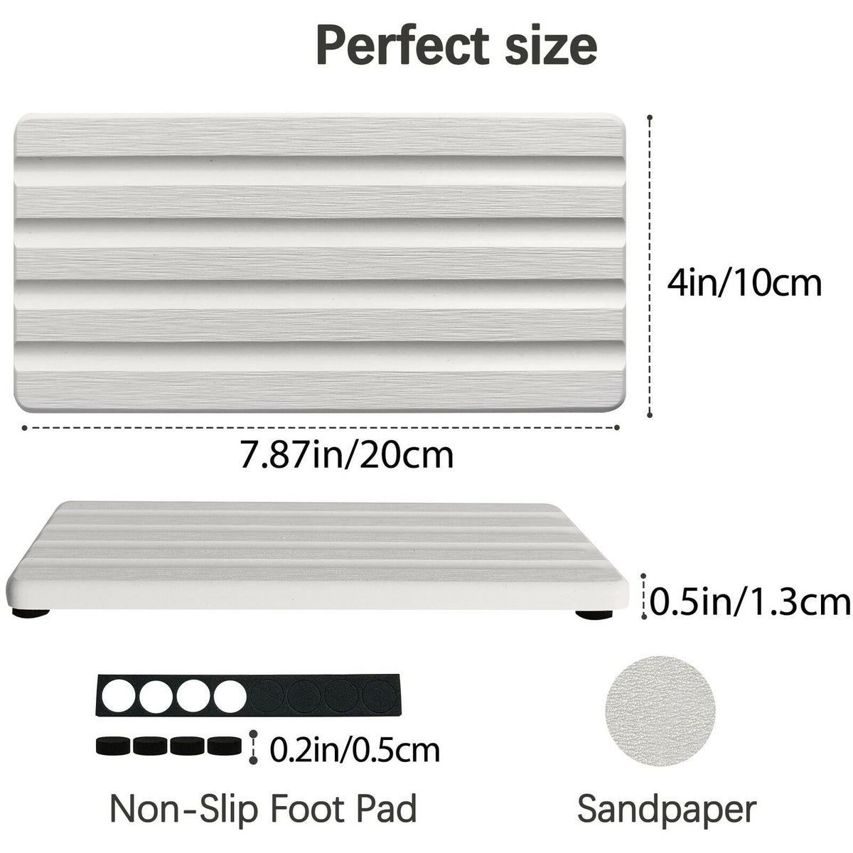2 PCS Water Absorbing Stone Trays for Bathroom Sink & Kitchen Counter,