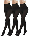 DDOBB 3 Pairs 80D Tights for Women Opaque Black High Waisted Stockings Womens
