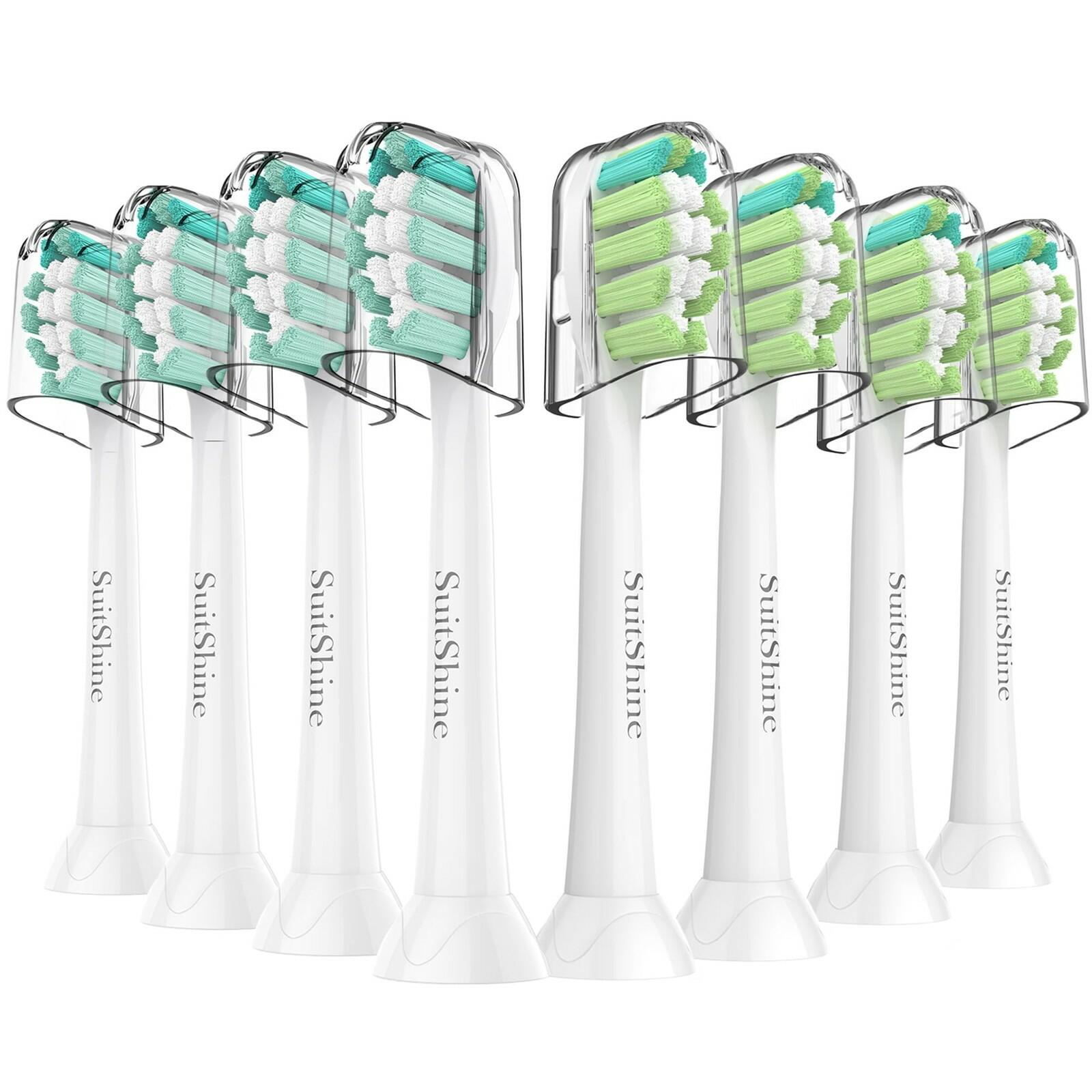 SuitShine Replacement Toothbrush Heads Compatible with Philips Sonicare and More