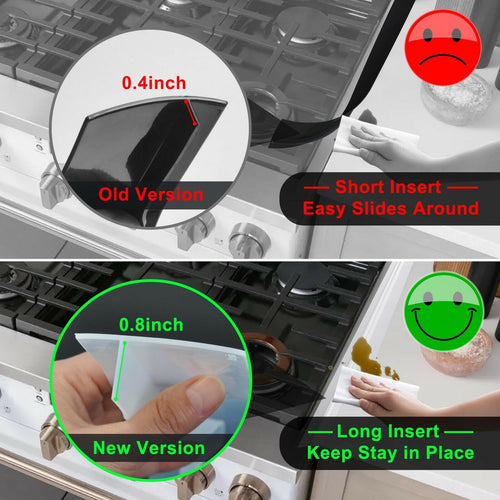 2 PACK Silicone Stove Counter Gap Cover Kitchen Counter Gap Filler Transparent