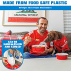 GoBig Red Party Cup Bowls - 30 Large Disposable Plastic Bowls