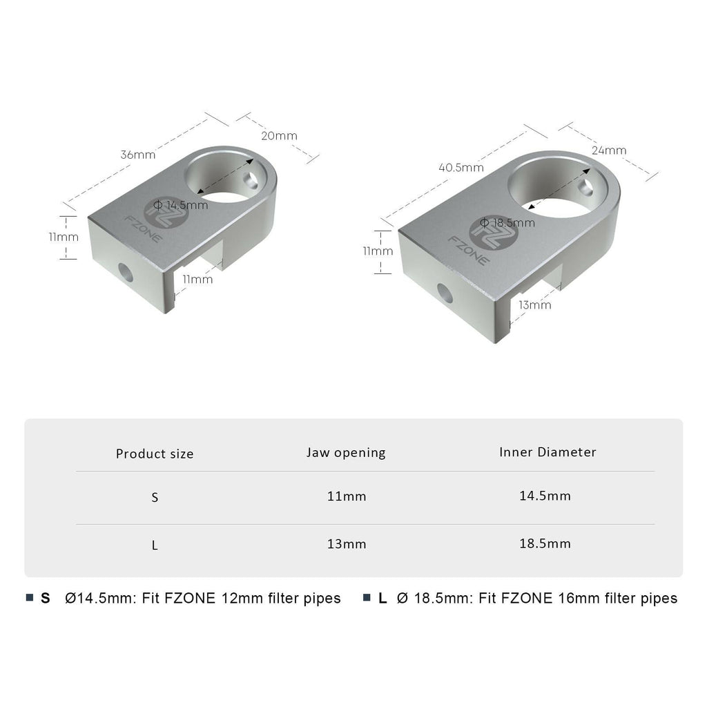 FZONE Mini Aquarium Fixing Clamp, Aluminum Alloy Holder for Rimless Aquariums