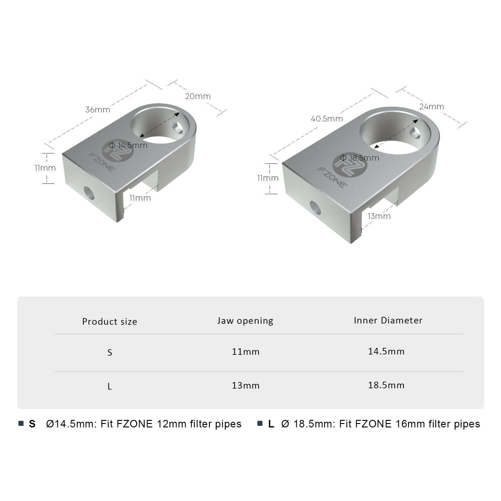 FZONE Mini Aquarium Fixing Clamp, Aluminum Alloy Holder for Rimless Aquariums