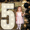 4FT Marquee Light Up Numbers Pre-Cut Frame Giant Marquee Numbers 5, Mosaic