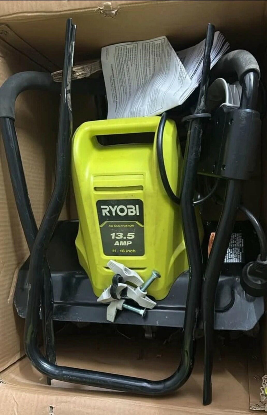 RYOBI RYAC701 Corded Electric Cultivator 13.5A 11-16 in Depth Adjustment