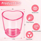 SAIAOKJ 24 Pcs Pink Heart Shot Glasses Bulk 1.5oz Funny Tequila Glasses Reusable