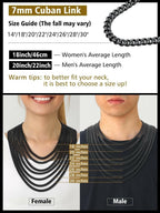 FindChic Black Chain Necklace for Men Thick Cuban Link Men's Curb Chain Necklace