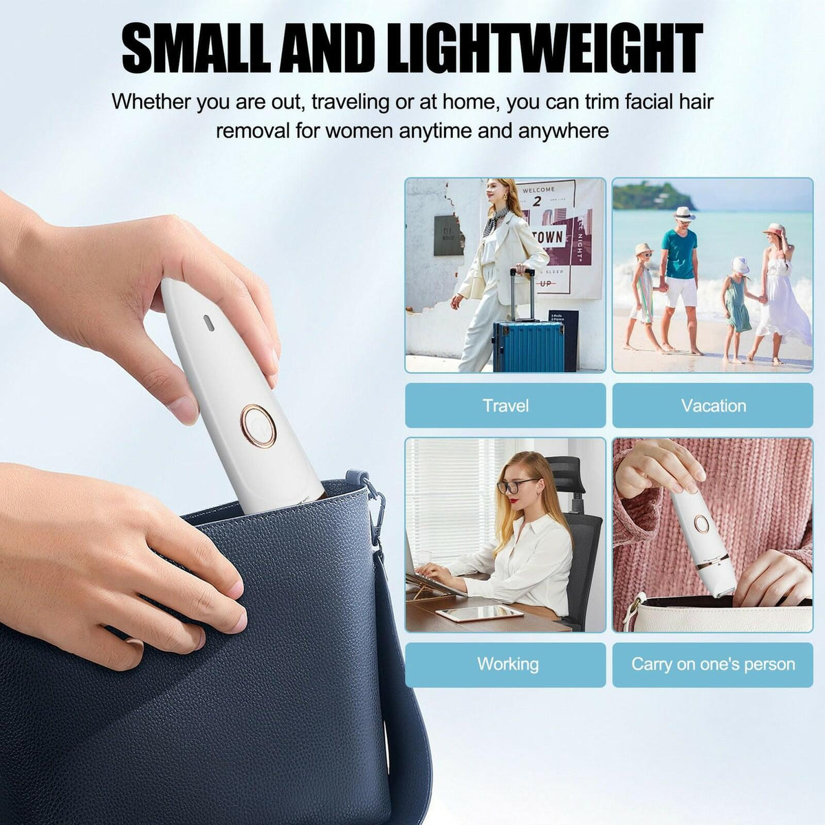 Facial Epilator for Women, Painless Electric Razors for Silk Skin, Portable