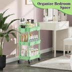 SUNALLY 3-Tier Rolling Cart with Drawer & Lockable Wheels, Bathroom Storage