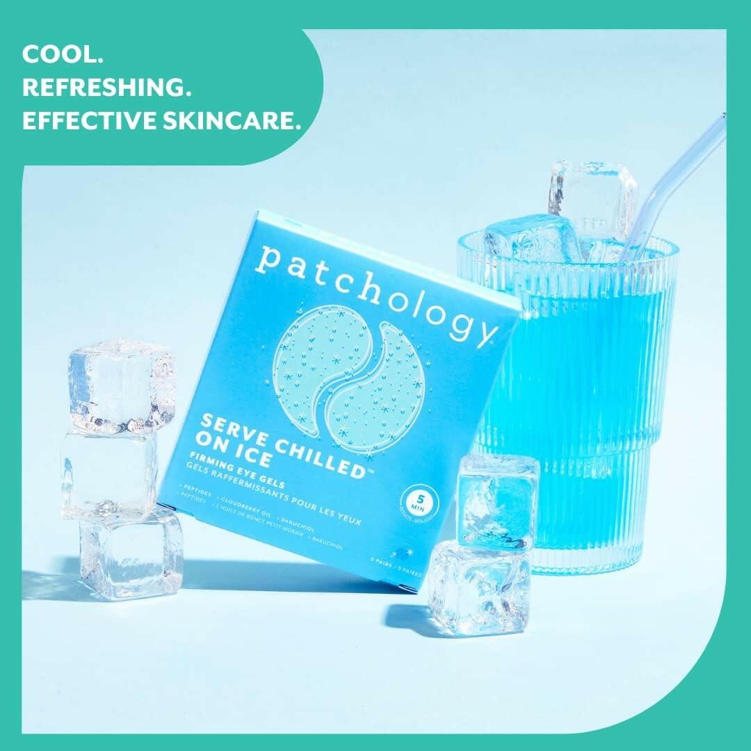 5 Pairs Patchology Iced Cooling Under Eye Mask Patches with Peptides, Cloudberry