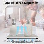 2 PCS Water Absorbing Stone Trays for Bathroom Sink & Kitchen Counter,