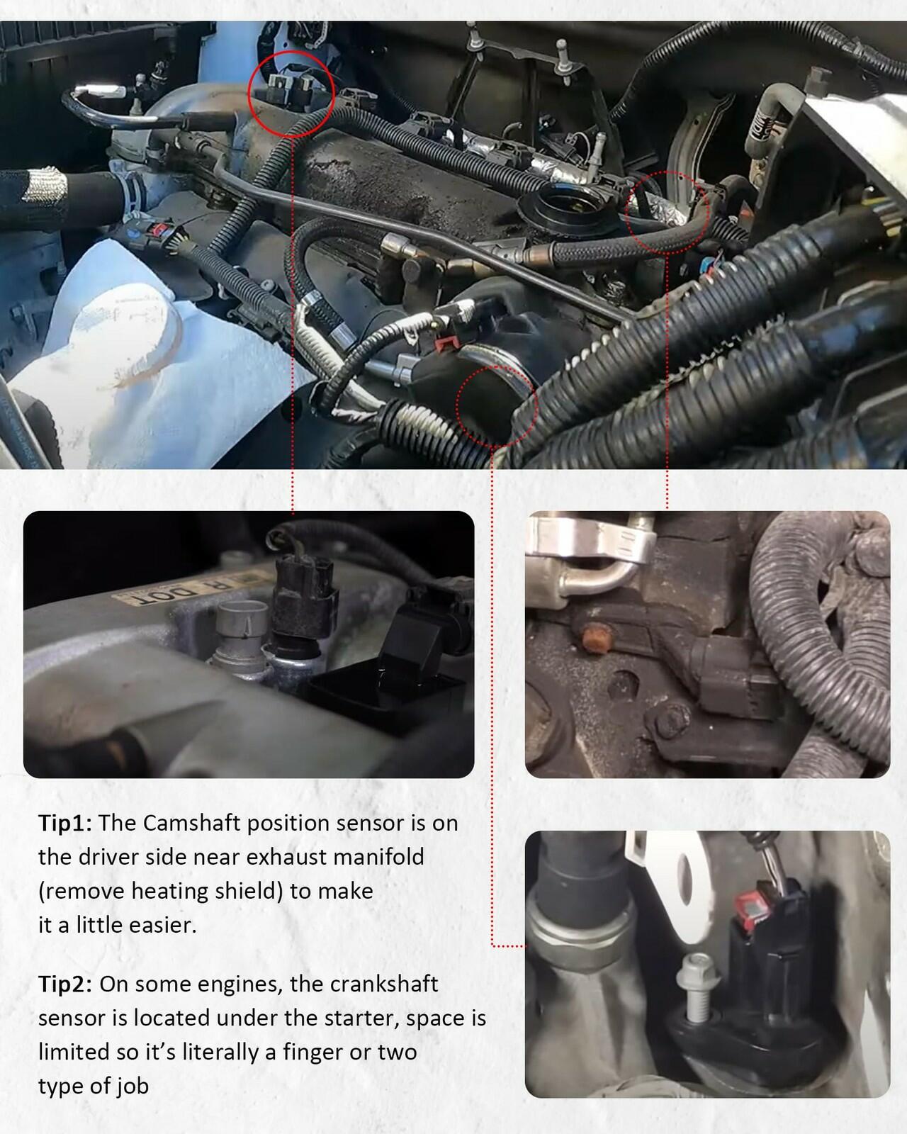 Intake & Exhaust Camshaft Position Actuator with Crankshaft Sensor & Camshaft