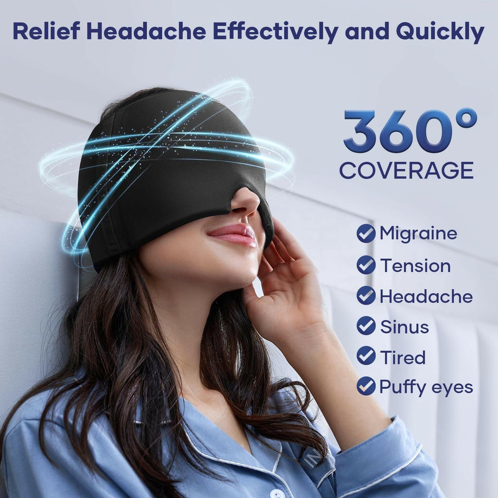 Qnoon Migraine Relief Cap, Headache Relief Cap Mask Products, Cooling Odorless