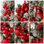4 Pack 1.8 Feet Christmas Ball Garland Ornaments with 12 Velvet Bows and 12