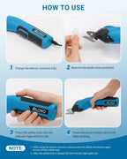 VLOXO Cordless Cardboard Cutter, 4V Rechargeable Electric Scissors Carpet Super