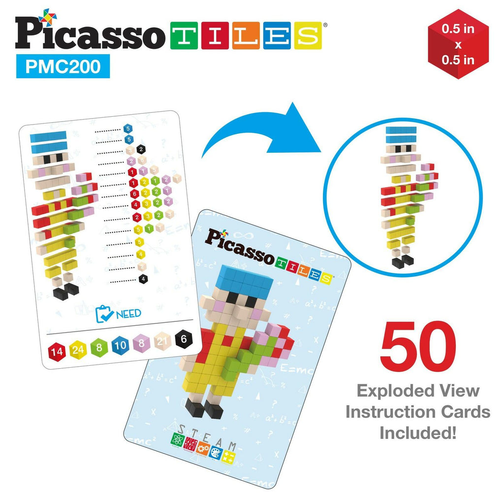 Picasso Cubes 0.5” Pixel Magnetic Puzzle Cube 200 Piece Mix & Match Sensory Toys