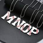 VEEHOO Baseball Necklace for Men Boys,Initial A-Z Letter Baseball Jewelry