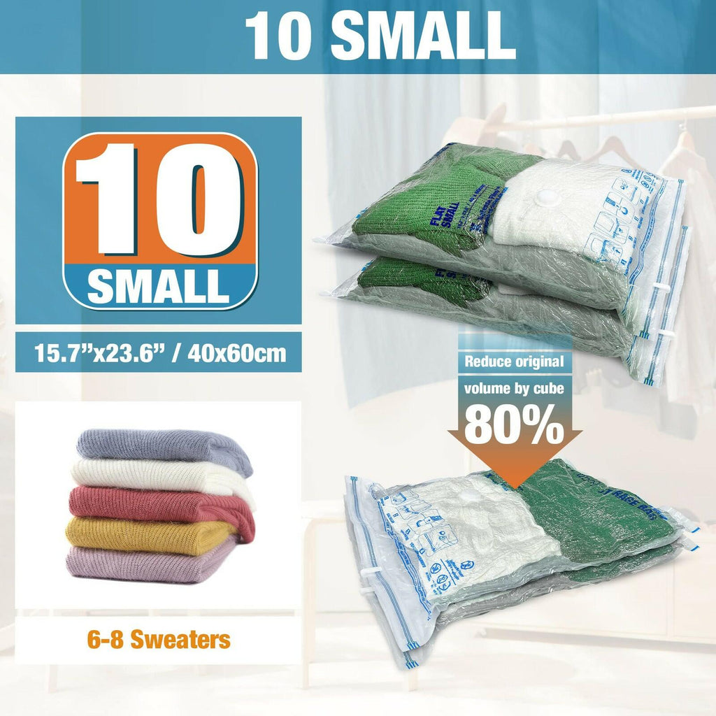 Vacuum Storage Bags, 10 Small Space Saver Vacuum Seal Bags, Space Bags, Vacuum
