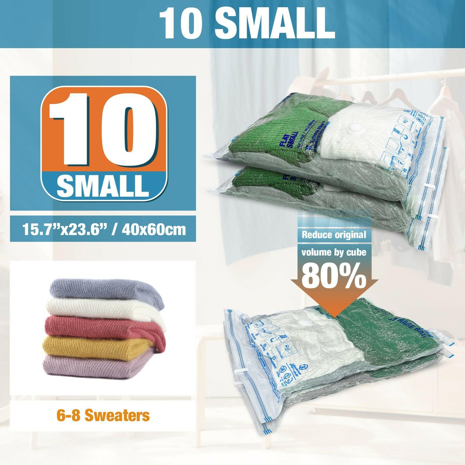 Vacuum Storage Bags, 10 Small Space Saver Vacuum Seal Bags, Space Bags, Vacuum