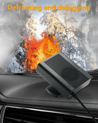 Numhosai Car Heater Portable Car Heater : 2 in 1 Fast Heating Defrost Defogger
