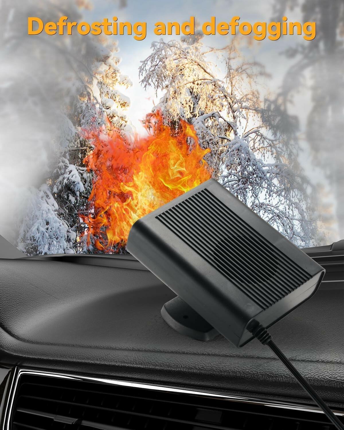 Numhosai Car Heater Portable Car Heater : 2 in 1 Fast Heating Defrost Defogger