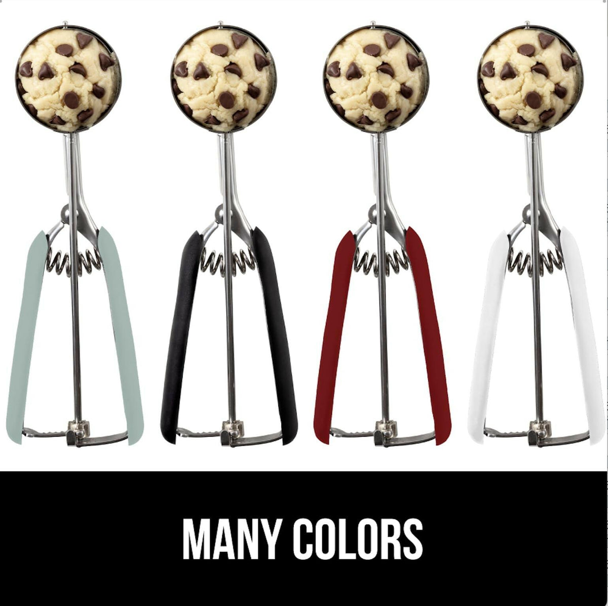 GORILLA GRIP BPA-Free 304 Stainless Steel Cookie Scoop, 2 TSP Scooper #100, Soft