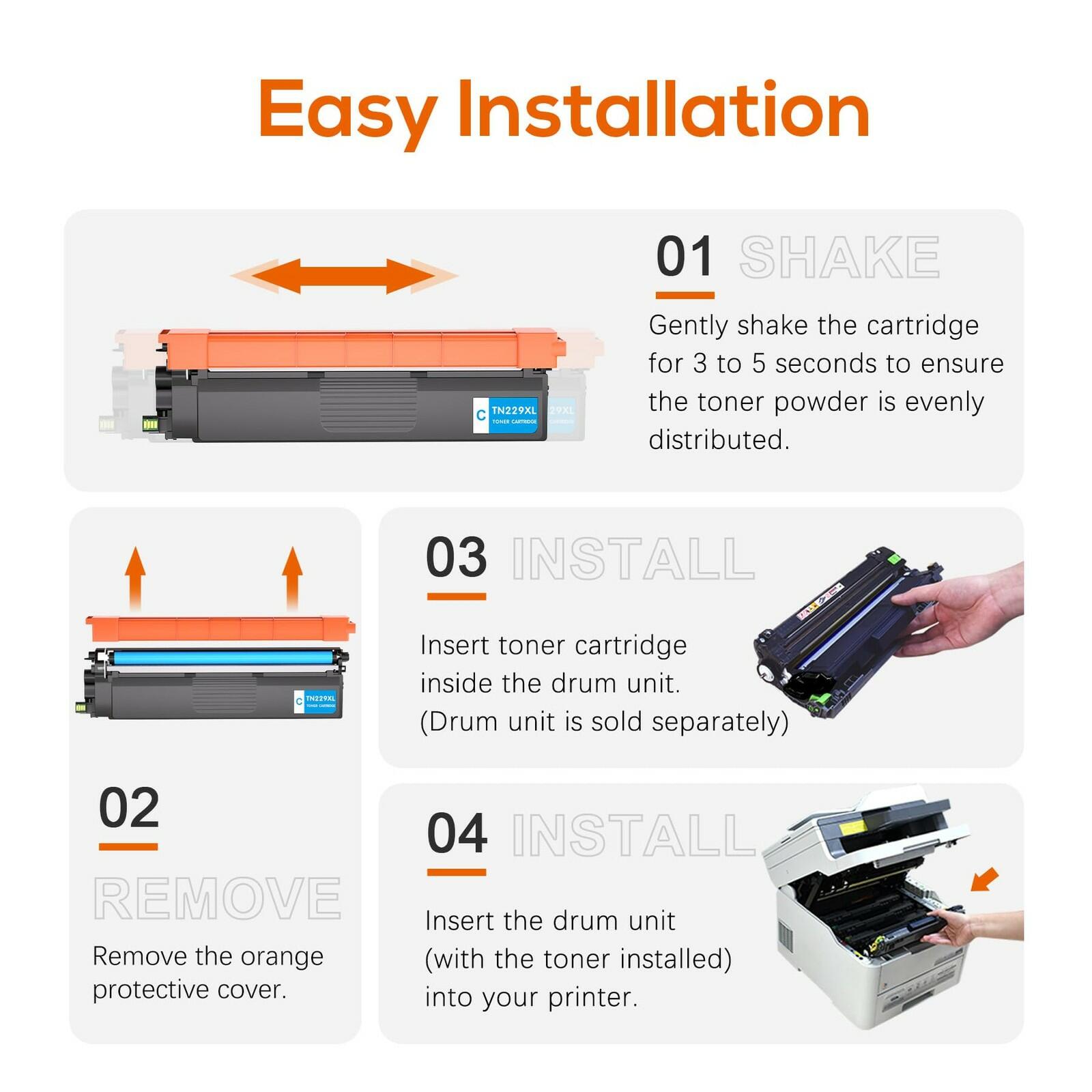 Jeostarky TN229XL TN229 Toner 5-Pack High Yield Replacement for Brother TN229