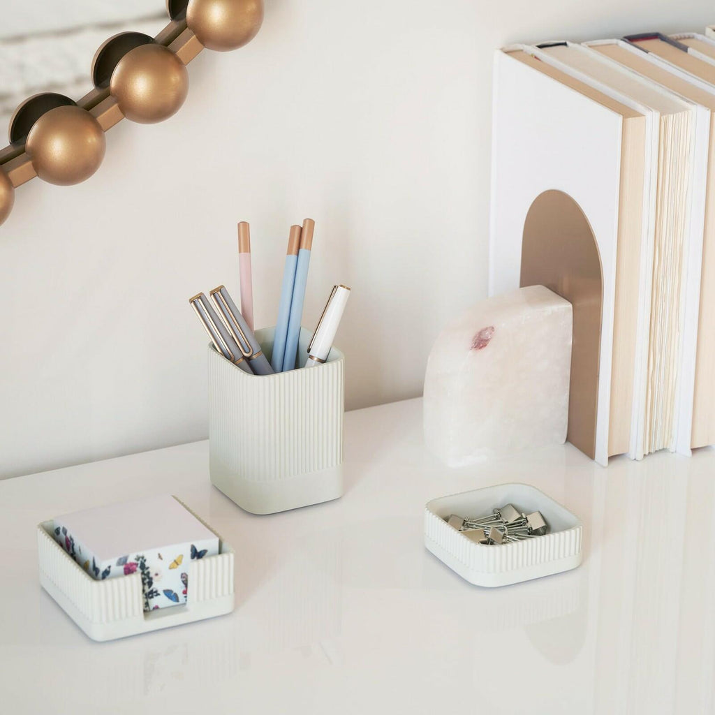 Aesthetic Desk Organizer Set of 3 For Your Office - Sturdy Concrete Desktop