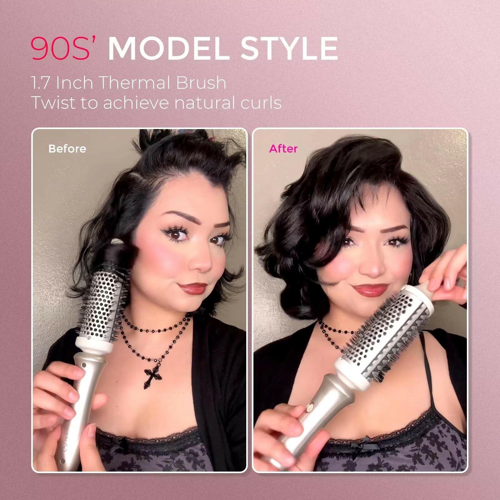 TYMO 2.0 Thermal Brush Curling Brush - STYLUX 1.7" Blowout Volumizer with