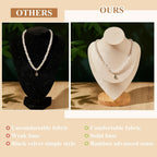 Juexica 3 Pcs Necklace Display Stand Bamboo Jewelry Bust Display Stands Beige