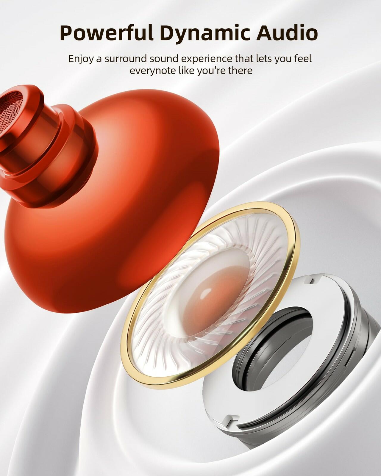 PocBuds Bluetooth Headphones Wireless Earbuds 80hrs Playtime Wireless Charging