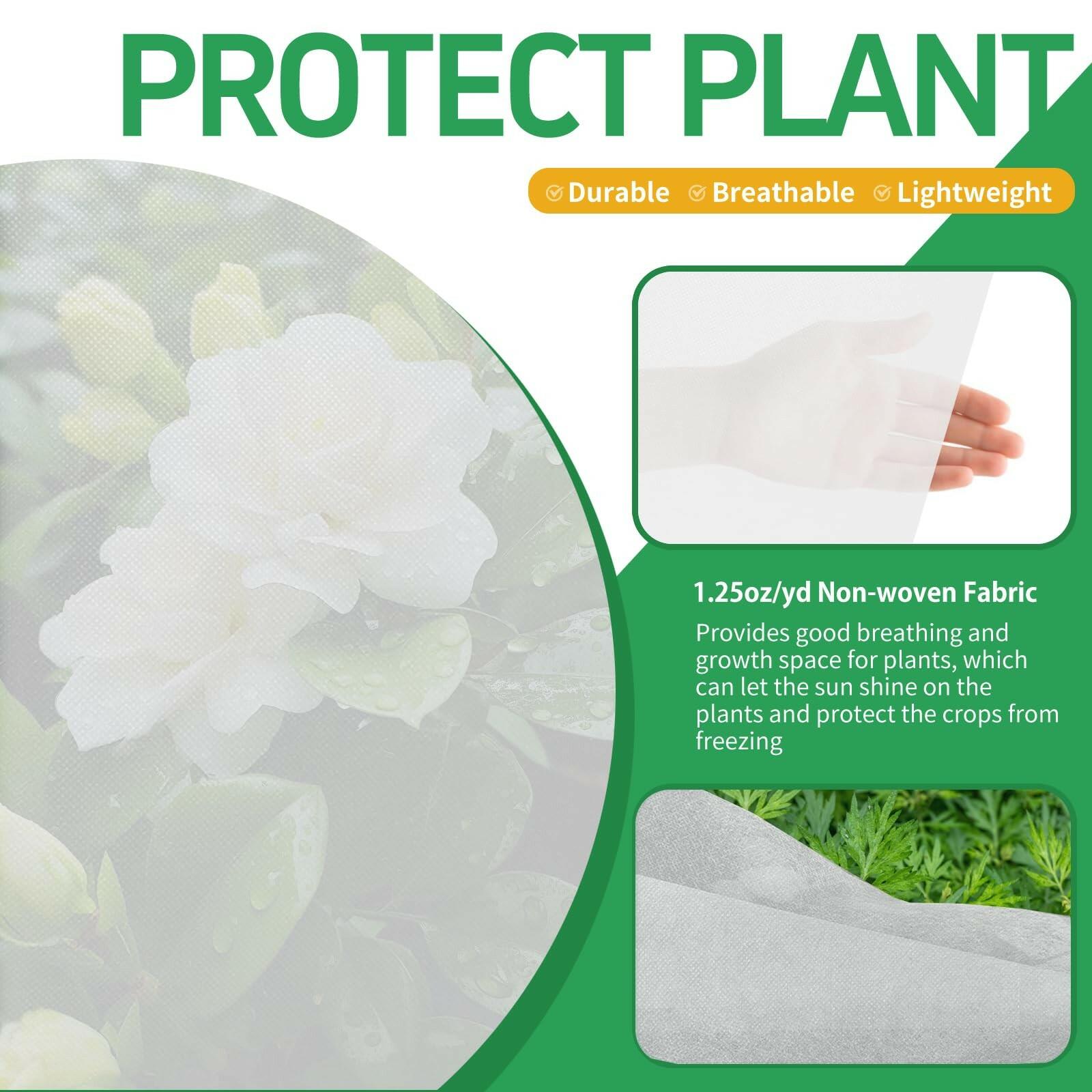 GUKULIVEL Plant Covers Freeze Protection, 10x50ft Green Frost Blanket for