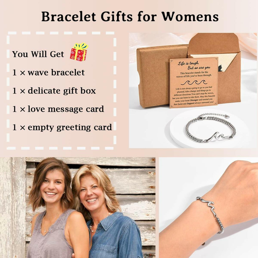 IKIATY Inspirational Gifts for Women, Wave Inspirational Bracelet, Get Well