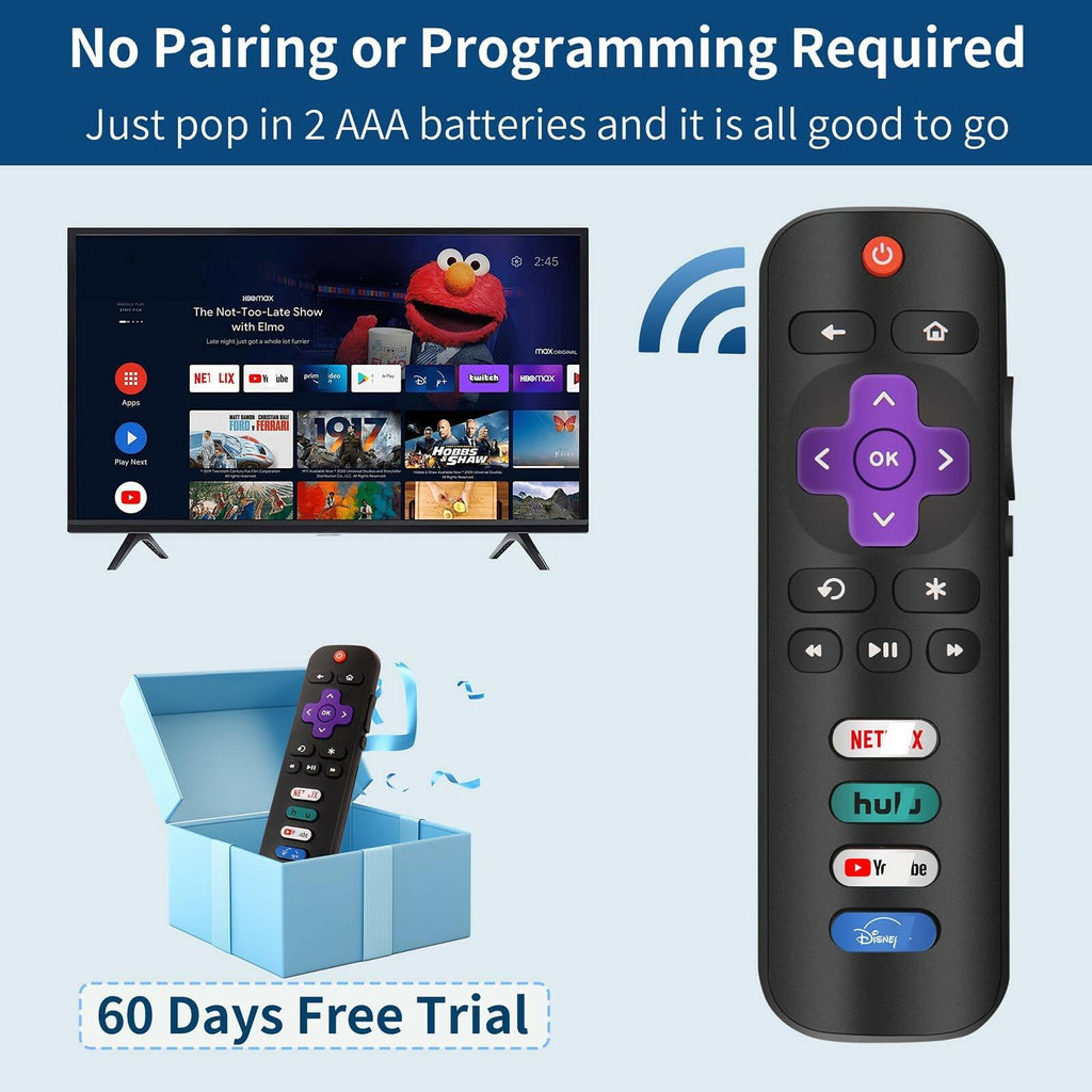 (Pack of 2) Replacement Only for Roku TV Remote, Compatible for TCL Roku/Hisense