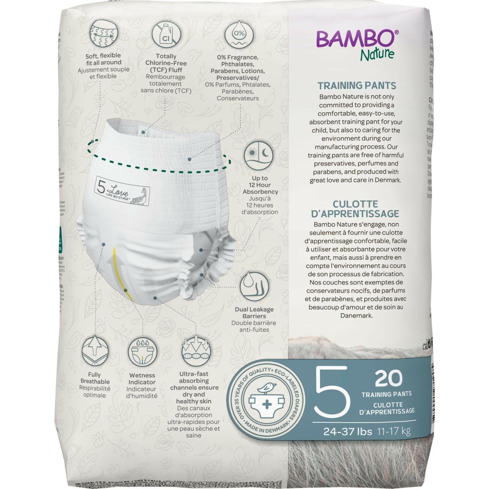 40 Count Bambo Nature Premium Training Pants (SIZES 4 TO 6 AVAILABLE), Size 5