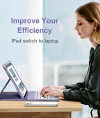 Hamile for iPad 11th 10th Generation Case with Keyboard - 7 Colors Backlit