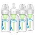 4 Pack Dr. Brown's Natural Flow Anti-Colic Options+ Narrow Baby Bottle, 4 oz/120