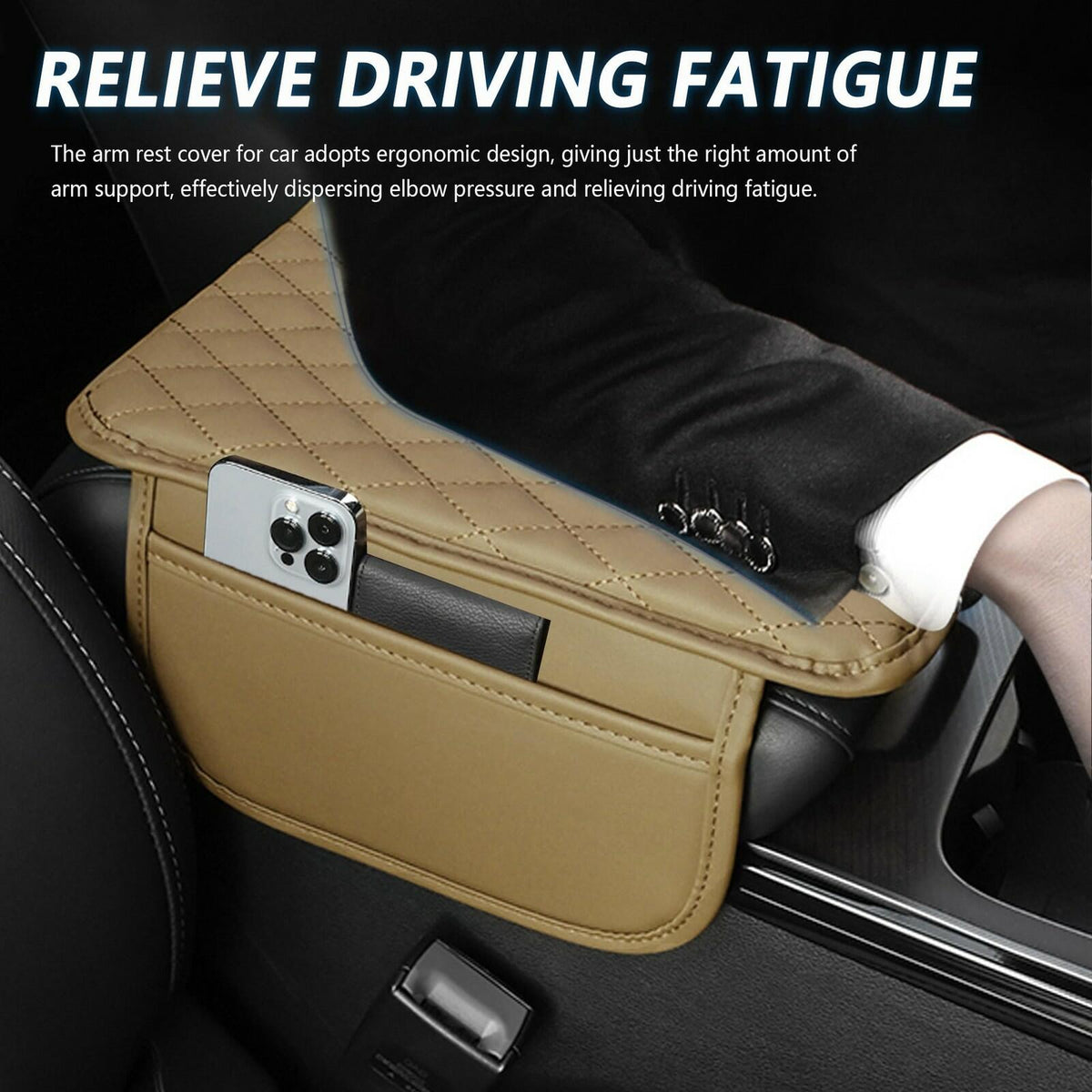 Stacool Upgraded Car Center Console Cover,Microfiber Leather Car Armrest Cover