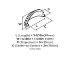 5 Pack Amerock | Cabinet Cup Pull | Oil Rubbed Bronze | 3 inch (76 mm) Center to