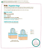 KWIK-SEW PATTERNS K0182 Organizer Bags, One Size Only