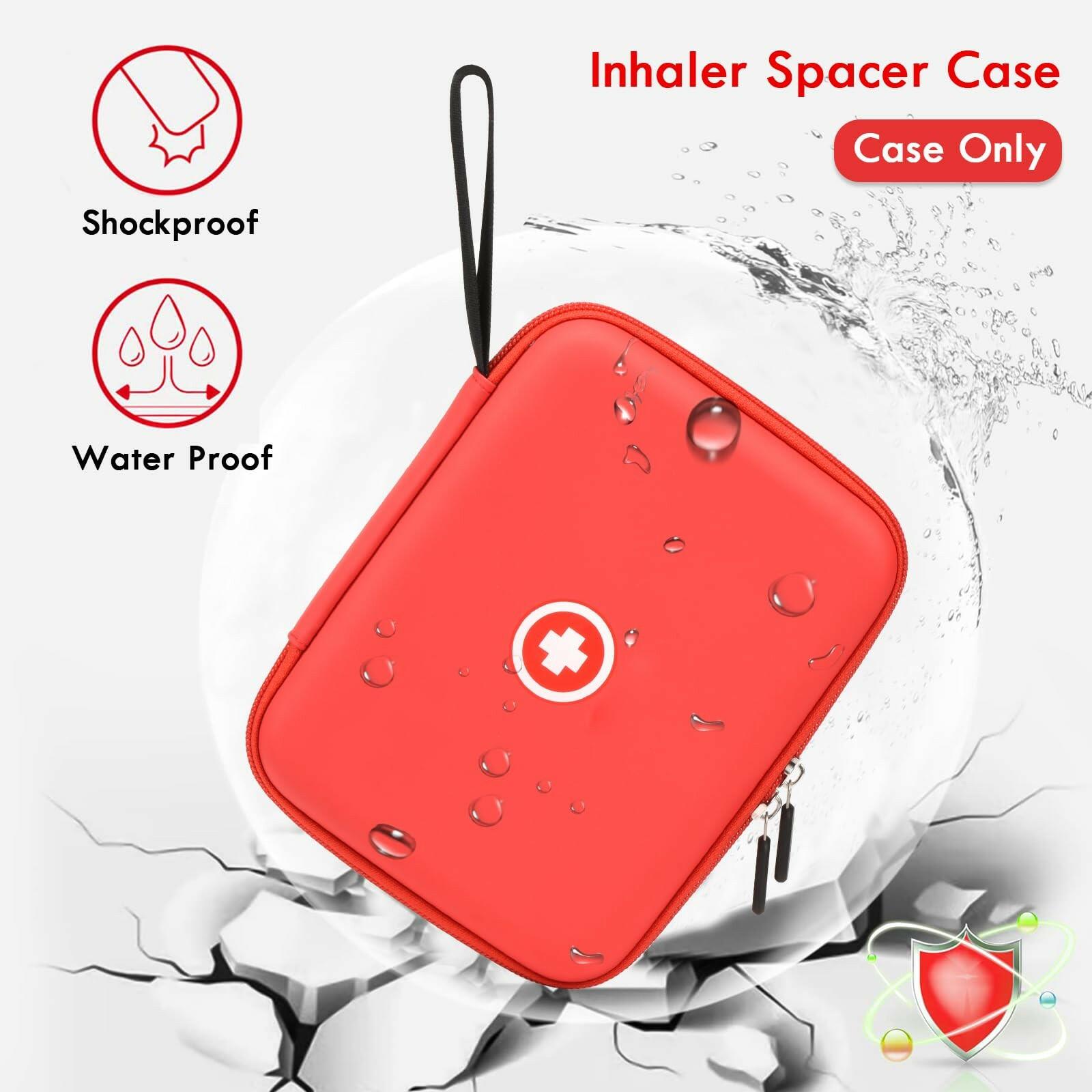Fukumi Hard Travel Case for Asthma Inhaler, (Case Only) Inhaler Spacer Case for