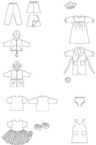 Kwik Sew K2830 Doll Clothing Fits 18-Inch Dolls Sewing Pattern, Size Fits